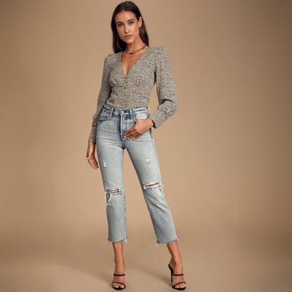 Cheetah-Print Long Sleeve Button-Up Top from Lulus - Size Medium - Picture 11 of 11